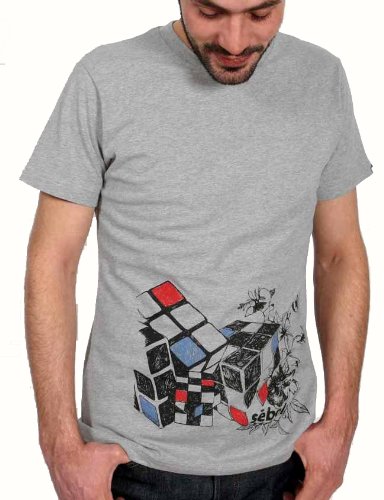 Sebola Herren-Shirt Marken-T-Shirt grau-melange 