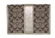 Coach Khaki Signature Metallic Gold ID Card Case Holder 60355
