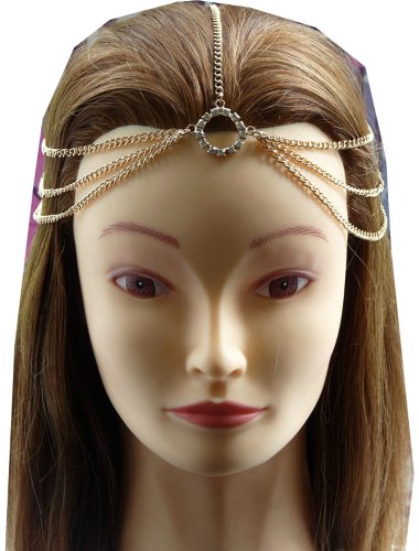 Wiipu punk goth athena chain crown hippie headband headdress hair…