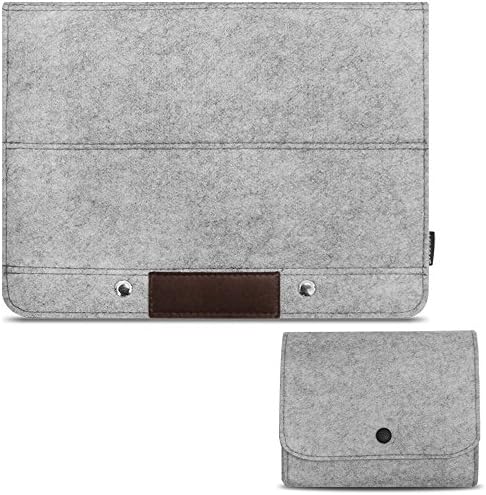 ACECOAT Felt Magnetic Button Stand Function iPad Pro 12.9 Inch / 13.3 Inch MacBook Air / Pro Retina Sleeve Case Cover 13 - 13.3 Inch Ultrabook Netbook Laptop Bag Tablet PC Sleeve - Light Gray