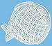 White Hand Made Ceramic Open Weave Pottery Flounder Fish Plate 12" x 11 1/2" x 1 1/4"