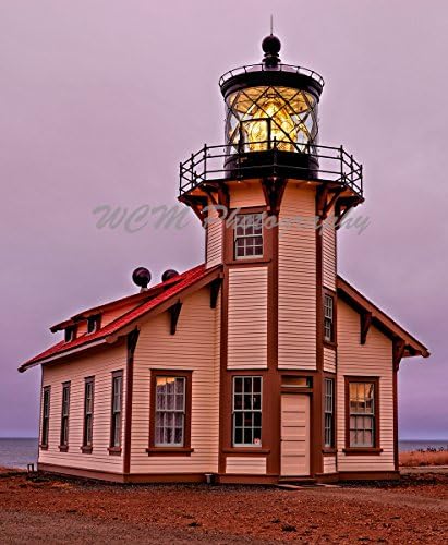 Point Cabrillo Lighthouse, Caspar, California, USA - Original Photography Metal Art Print Gift with Bamboo Stand for Office Desk Art or Home Table Art Display