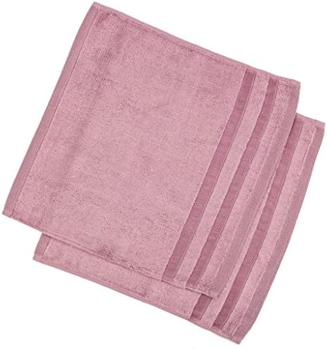 Plum - Set of 2 - Bamboo Hand and Face Towel - Natural, Organic &amp; Super Absorbent - Softer than Cotton - Luxury Towels - 13" X 13" in Size