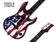 Protective skins for Guitar Hero 4 "World Tour" Guitar, fits Nintendo Wii - STARS N STRIPES