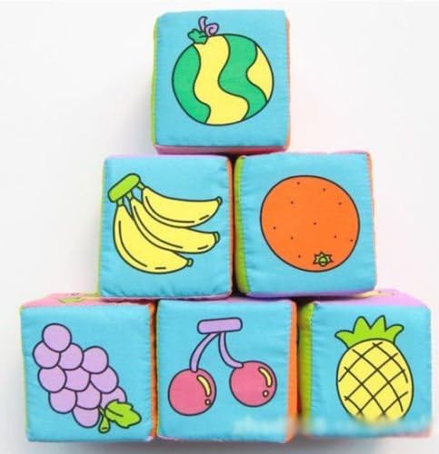 New Infant Baby Soft Cloth Building Blocks Educational Toys Rattles 6pcs/ Set