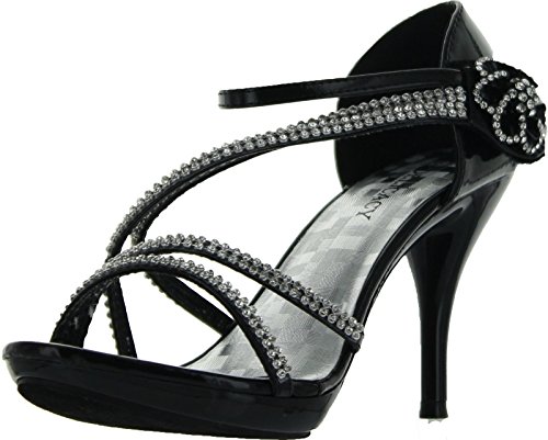 DELICACY ESSENTIAL-28 Women's Rhinestones Embellished Straps Platform Sandals