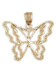 Dazzlers Solid 14k Gold Butterfly Charm Pendant Available in three colors from jewelsberry (weights: 1.6 grams only)