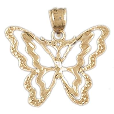 Cheap Girls Jewelry Dazzlers Solid 14k Gold Butterfly Charm Pendant Available in three colors from jewelsberry (weights: 1.6 grams only) For Sale