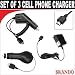 Cell phone combo pack, 1 car charger,1 retractable car charger, 1 travel charger for Your LG Renior KC910,KC550