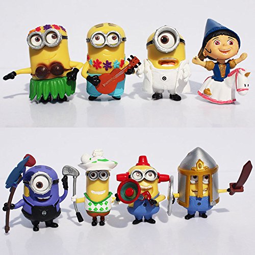 Bossel Set of 8pcs Despicable Me 2 Minion Figures Doll Cute Toys Gift For Children