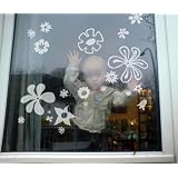 Fenstertattoo - Motiv "Aloha" aus Milchglasfolie in Farbton TRANSPARENT mit Silberglitzervon "Lovala"