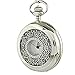 Youyoupifa Stainless Steel Case White Dial Vintage Design Pocket Watch with Chain (Silver)