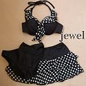 jewel 【swim-dot-bl】ドット柄 ビキニ水着セット