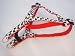 Medium White/Black Herringbone Dog Harness - Nylon Webbing: 3/4 wide, Adjusts 18 - 24.