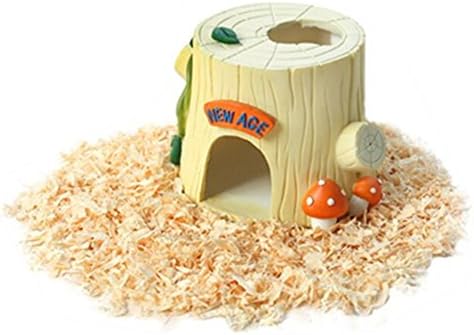 YiyuanSupermarket Resin Mushroom Stump Honey Ghost House Ceramic Hamster Sugar Glider Guinea Pigs Nest (Stump House)