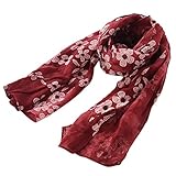 キッズマフラー 子供スカーフ 秋冬 防寒防風対策 男の子 女の子 綿 花柄 ワインレッド 146*40cm