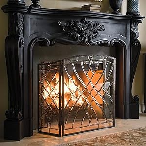 Victoria Glass Fireplace Screen - Frontgate
