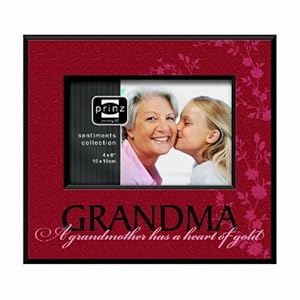 Prinz 6 by 4-Inch Heart Strings Grandma Red Wood Frame Prinz 6 by 4-Inch Heart Strings Grandma Red Wood Frame