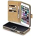 iPhone 6S Plus Case, Terrapin [Black] Premium PU Leather Wallet Case with Card Slots and Cash Compartment Case for iPhone 6 Plus / 6S Plus - Black with Tan Interior