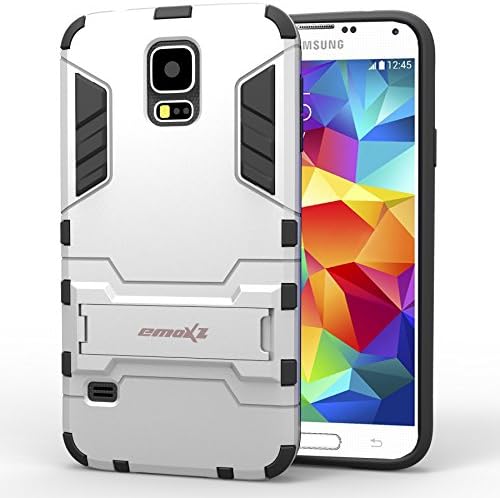 Emoxz Galaxy S5 case,[ultra Slim Stand] TPU Case Cover for Samsung Galaxy S5 (Silver)