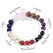 WRCXSTONE Genuine 7 Chakra Gemstone Balancing Bracelet Handmade 8MM Round Healing Crystal 7.25 Inch