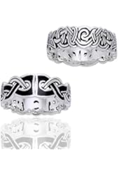 Mammen Weave Viking Knot Wedding Band Norse Celtic Sterling Silver Ring(Sizes 4,5,6,7,8,9,10,11,12,13,14,15)