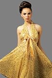 Yellow Sequins Halter Homecoming Dresses by Jovani