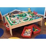 Waterfall Mountain Train Table with 3 Bins and 120 Pc Train Set