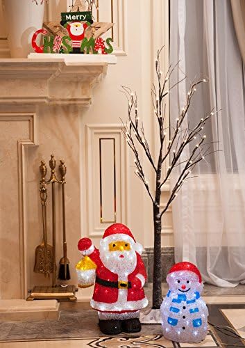 Lifa and Best 4FT 48L LED Snow Tree, Warm White, Christmas Decorative Light for Indoor/Outdoor Use
