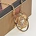 Time Turner Necklace Hermione Granger Rotating Spins Gold Hourglass