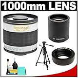 Rokinon 500mm f/6.3 Mirror Lens (T Mount) with Tripod + Cleaning Kit for Ol ....
