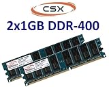 Produkt-Bild: CSX-Memory: 2GB Dual Channel Kit 2 x 1 GB 184 pin DDR-400 (400Mhz, PC-3200, CL3) NON ECC, unbuffered f&uuml;r DDR1 Mainboards - 100% kompatibel zu 333Mhz PC-2700 und 266Mhz PC-2100