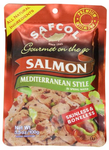 SAFCOL Gourmet on the Go Chunk Salmon Mediterranean Style, 3.5-Ounce Pouches (Pack of 12)