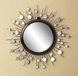 Extra-Large Sun Burst Metal Mirror Wall Decor 36"