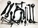 14 Piece Kit Front lower Ball Joints, Sway Bar Links, Inner & Outer Tie Rod Ends, Front Upper and Lower Control Arms, Rear control arms