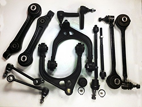 14 Piece Kit Front lower Ball Joints, Sway Bar Links, Inner & Outer Tie Rod Ends, Front Upper and Lower Control Arms, Rear control arms