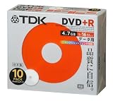 TDK データ用DVD+R 日本製 1-16倍速 インクジェットプリンタ対応（ホワイト） 10枚パック D+R47PWC10Sの画像