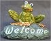 Outdoor Living : Single Frog Illuminated Welcome Stone (B)