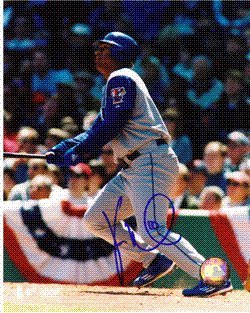 Autographed/Hand Signed 8x10 Photo Vernon Wells #1 Toronto Blue Jays