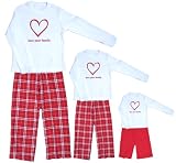 White and Red Cotton Long Sleeve 'Sweetheart' Love Your Family Red Heart Clothing Sets for Mom and Coordinating Daughter Matching Playwear Set Available