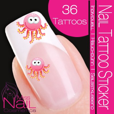 Nail Tattoo Sticker Comic / Cartoon - Tintenfisch Preisvergleich