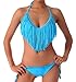 Cloris Murphy Womens Fringed Bikini Top & Scrunch Bottom Swimwear BN902