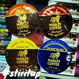 NEW! 10 K-cup MARLEY COFFEE Real cup Sampler! 4 New flavors - One Love, Lively Up, Get Up stand up & the specialty blend Jamaica blue mountain!