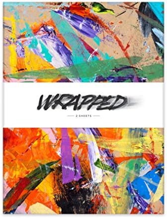 Wrapped Palms/Scrap Paper in Brightly Colored Paint Wrapping Paper in Folded Pack, 23 by 35-Inch
