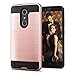 ZTE ZMax Pro Case, Brushed Design Hybrid, Slim Fit Polycarbonate and Silicone TPU Hard Cover with Stylus and Screen Protector - Rose Gold