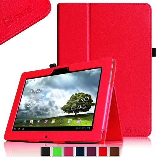 Fintie Folio Case for ASUS MeMO Pad FHD 10 ME302C / MeMO Pad Smart 10'' ME301T Tablet Slim Fit With Auto Sleep / Wake Function - Red