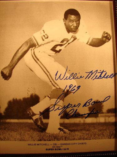 Willie Mitchell #22 1969 superbowl champs All Star DB Super bowl I & IV Kansas City Chiefs 1964-1970 Autographed photograph 8 x 10 with COA rare photo Collectible AFL NFL
