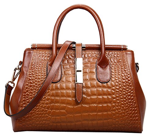 Heshe® Vintage New Office Lady Luxury Fashion Crocodile Tote Top Handle Crossbody Shoulder Purse Handbag for Women