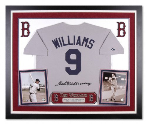 Ted Williams Boston Red Sox Deluxe Framed Majestic Cooperstown Jersey