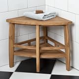 Teak Wood Corner Shower Seat